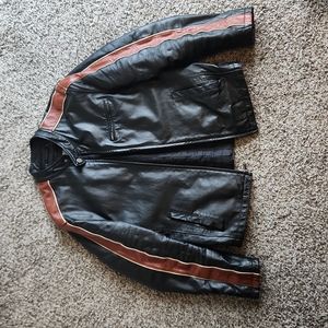 Wilsons striped leather jacket